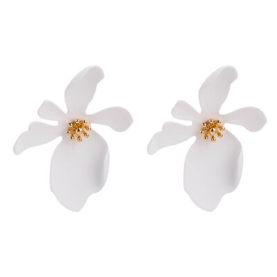 

1 Pair Charm Flower Ear Stud Fashion Camellia Simulated Pearl Stud Earrings For Women Girl Jewelry Party Earrings Female