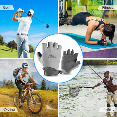 

Half Finger Golf Gloves Absorbent Cooling Ice Gloves UV Protective Golf Cycling Fishing Fitness Gloves for Men Women