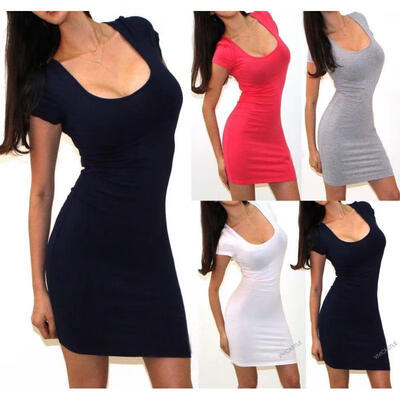 

Women Sexy Short Sleeve Party Cocktail Evening Bandage Bodycon Short Mini Dress