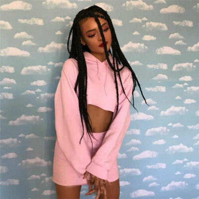 

Hip-pop Girl Women Tracksuit Hoodie Sweatshirt Skirt Set Crop Top Sport Pullover