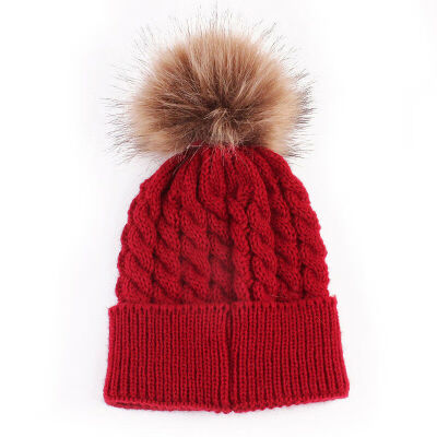 

Mom MotherBaby Knit Pom Bobble Hat Kids Girls Boys Winter Warm Beanie Caps NEW