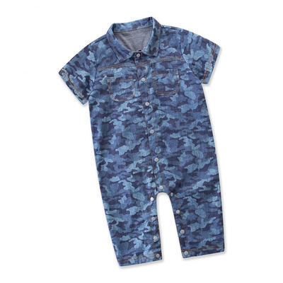 

Newborn Baby Boys Girls Camouflage Denim Jumper Bodysuit Romper Outfit