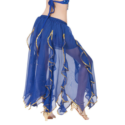 

Roseonmyhand Women Sequin Side Split Skirt Chiffon Belly Dance Performance Skirt