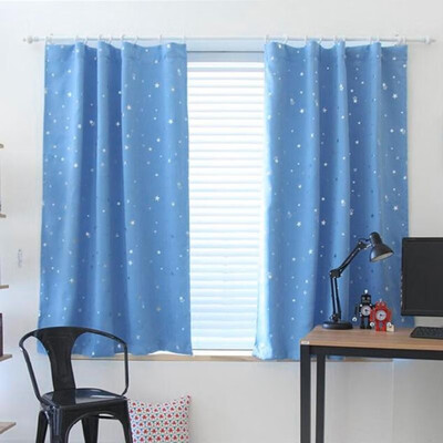 

Full Blackout Shading Stars Bedroom Balcony Curtains Hook Grommet Purdah