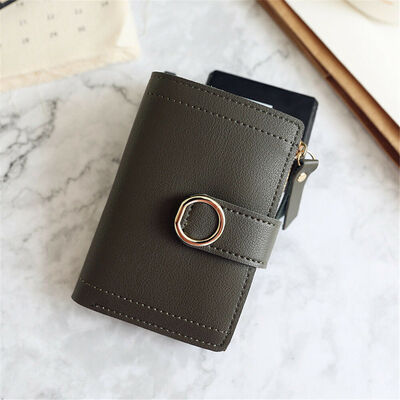 

2019 New Style Hot Fashion Women Lady PU Leather Zipper Clutch Wallet Short Solid Hasp Holder Purse MinI Wallets