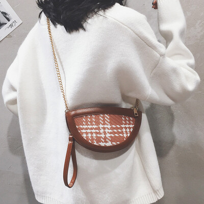 

Net red packet wild gas Messenger bag chain bag Sen female bag 2019 new fashion plaid shoulder bag