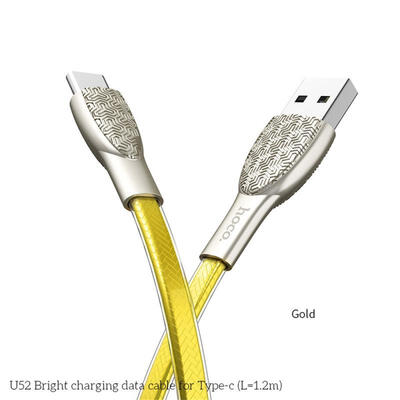 

HOCO U52 Bright Charging Data Cable 24A USB To Type-C 12m Length Zinc Alloy Joints Transparent PVC Braid