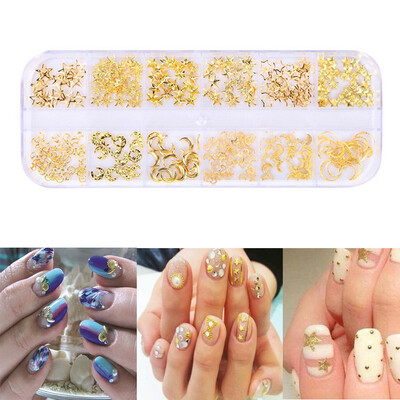 

Toponeto Metal Nail Adornment Willow Star Moon Decoration Style Nail Ornament