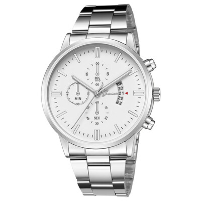 

Gobestart Mens Stainless Steel Quartz Analog Date Wrist Watch Sport Watches Gifts