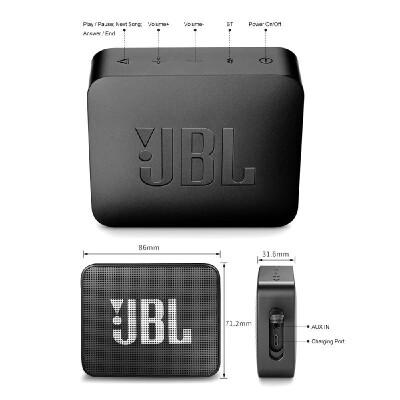 

JBL GO2 Wireless Bluetooth Speaker IPX7 Waterproof Outdoor Speakers Rechargeable Battery with Mic 35mm Audio Port