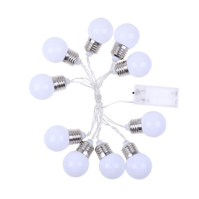 

LED Strip Creamy-White Light Bulb String 10-LED Battery Powered Home Christmas Decoration Led Light String