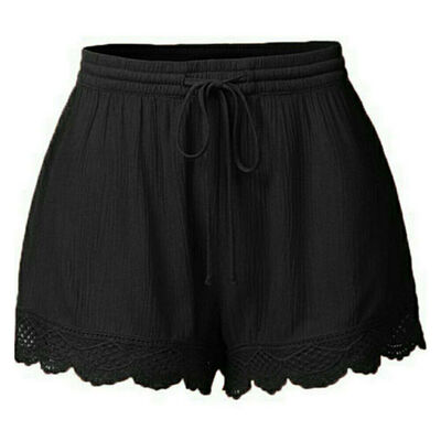 

Summer Beach Shorts Linen Women High Waist Plus Loose Hot Pants Sports Trousers