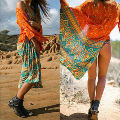 

US Fashion Women Chiffon Coat Kimono Cardigan Beach Cover Up Blouse Top Shirt1