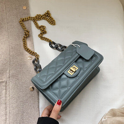 

Ins net red small bag female 2019 new texture popular small square bag ocean rhombic chain single shoulder messenger bag