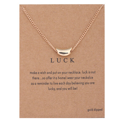 

Hot Sale Sparkling Beans Seeds Pendant necklace gold-color Clavicle Chains Statement Necklace Women JewelryHas card
