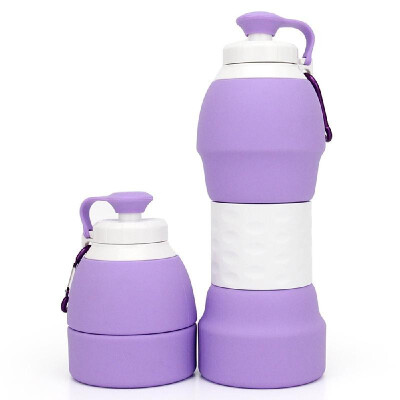 

580ml Collapsible Silicone Water Bottle with Carabiner for Cycling Gym Hiking Camping Travel Office