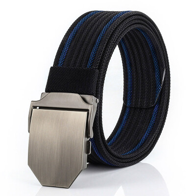 

Casual fashion Unisex Smooth Buckle belt quality stripe Nylon weaving Men belt wild cowboy casual pants belt