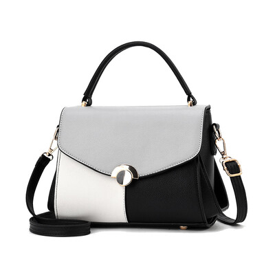 

New womens bag fashion contrast color flip bag simple wild shoulder slung handbag