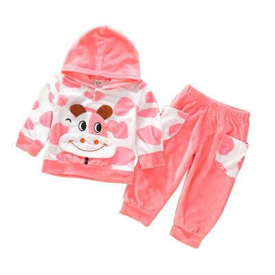 

2pcs Spring Baby Sets Cartoon Girls Boys Hoodie Tops Pants Baby Sweatshirt Coat Suits Baby Clothing Sets