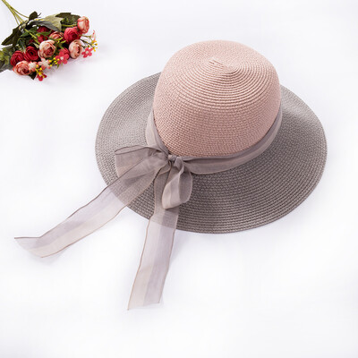

Women Girl Summer Wide Brim Straw Hat Beach Hat Sun Hat Floppy Fold Straw Casual