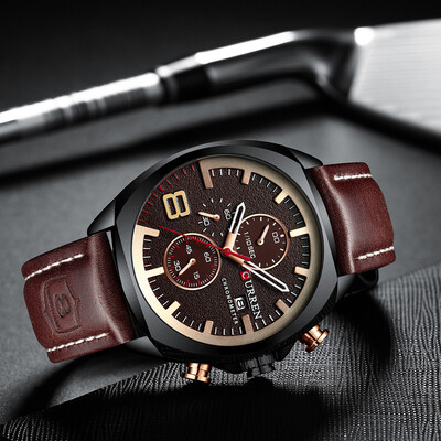 

Gobestart Waterproof Large Dial Watch Mens Casual Fashion Leather Belt Large Dial Watch