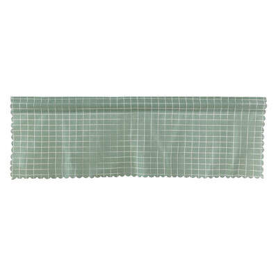 

Valance Grid Stripe Style Blackout Window Curtain Valances Short Semi-Sheer Curtains Rod Pocket Window Drapes for Kitchen Balcony