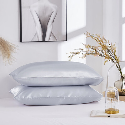 

1Pcs Pure Color Simple Imitated Silk Fabric Satin Summer Pillowcase Pillow Cover
