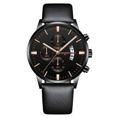 

Gobestart Luxury Quartz Sport Military Stainless Steel Dial Leather Band Wrist Watch