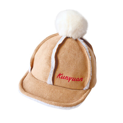 

Winter Boys Girls Caps Letter Printed Baseball Cap Children Tennis Casual Hip Hop Sun Corduroy Caps With Ball Design