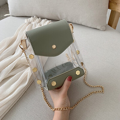 

Summer transparent jelly small bag female 2019 new Korean version of the wild single shoulder Messenger bag fashion chain small square bag