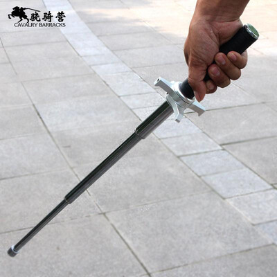

Crowbar self-defense telescopic stick unit hand guard three-section alloy crowbar heavy second-generation training stick car self-