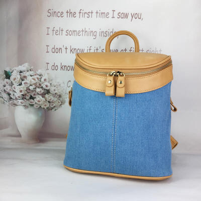 

Womens Casual Denim Backpack Slim Bookbag For School Travel