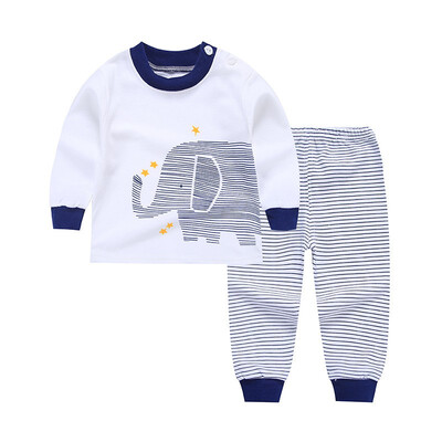 

Autumn Newborn Long-Sleeved Clothes Set Baby Boy Girl Shoulder Buckle Long-Sleeved Underwear Pajamas Sports Two-Piece Suit