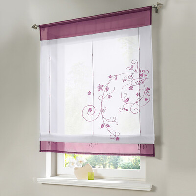 

Gobestart Newest Roman Blinds Embroidery Tulle Short Shade Pastoral Room Window Curtain