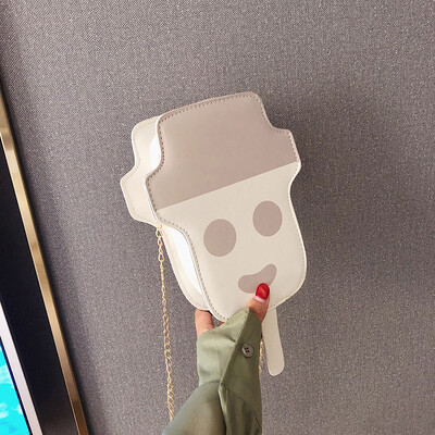 

2019 summer new fashion contrast color chain shoulder bag female foreign style texture small snow raw popsicle wild Messenger bag