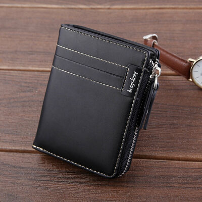 

2019 New Style Solid Short Wallets Mens Soft Smooth PU Leather Billfold Slim Mini Wallet Money Holder