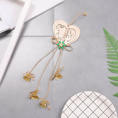

Merry Christmas Bell Elk Deer Ornaments Wooden Star Pendants Christmas Tree Drop Hanging Xmas Decor