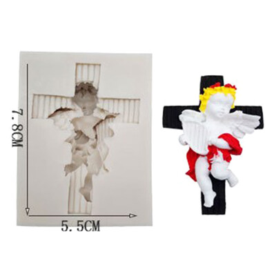 

3D Angel Cross Silicone Fondant Cake Sugar craft Chocolate Decor Mould Icing Mold
