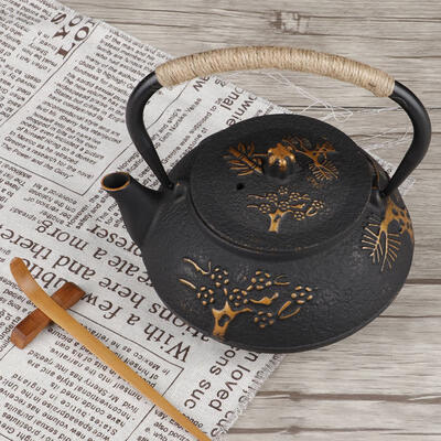 

Greensen Cast Iron Teapot Corrosion-Resistant Iron Pot Tea Kettle 09L