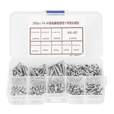 

Greensen 280pcs Stainless Steel Pan Head Screws Nuts Assortment Kit