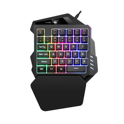 

K13 USB Wired Single Hand Gaming Keyboard Mix-color Backlit 35 Keys Keypad