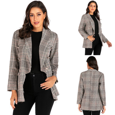 

Toponeto Womens Button Down Plaid Printed Long Sleeve Coat Turn-Down Outerwear