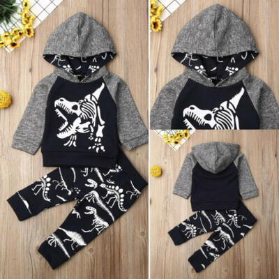 

2PCS Newborn Toddler Baby Girl Boy Outfits Floral Clothes Hoodie TopsPants Set