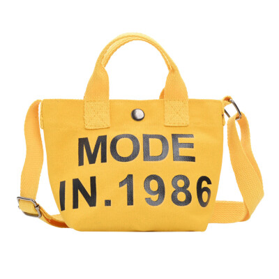 

Children Canvas Shoulder Bag Child Letter Print Tote Small Casual Messenger Bag Korea Style Kids Handbags YJ