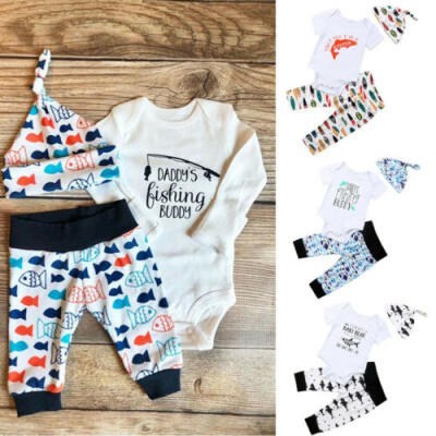 

USA 3PCS Newborn Baby Girl Outfits Clothes Set Romper BodysuitPants Leggings