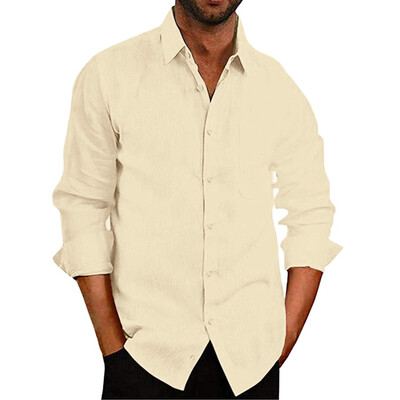 

Tailored Mens Baggy Cotton Blend Pocket Solid Long Sleeve Retro T Shirts Tops Blouse