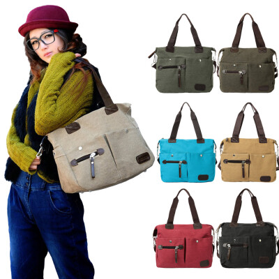 

Retro Men Women Canvas Handbag Large Capacity Casual Shopping Travel Crossbody Bag Shoulder Messenger Bag