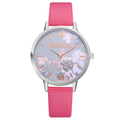 

FanTeeDa Relogio Feminino Fashion Flower Watch Women Casual Quartz Wristwatch Female Clock Montre Cuir Femme Ladies Watch 533