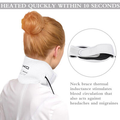 

Soft Cervical Support Collar Graphene Hot Cold Therapy Heating Pad Natural Physical for Headache Neck Pain Relief