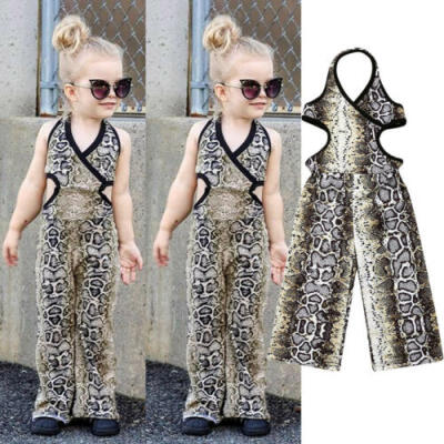 

Toddler Kids Baby Girl Snake Ruffle Romper Jumpsuit Bodysuit Outfits Clothes Set